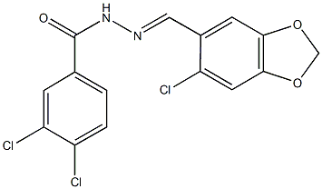 3,4-dichloro-N'-[(6-chloro-1,3-benzodioxol-5-yl)methylene]benzohydrazide Struktur