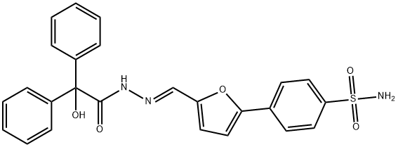 4-(5-{2-[hydroxy(diphenyl)acetyl]carbohydrazonoyl}-2-furyl)benzenesulfonamide Struktur