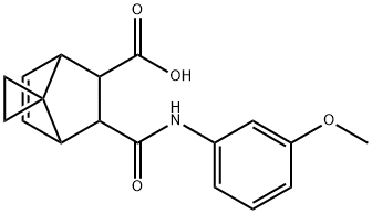 3-[(3-methoxyanilino)carbonyl]spiro[bicyclo[2.2.1]hept[5]ene-7,1'-cyclopropane]-2-carboxylic acid Struktur