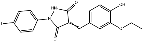 4-(3-ethoxy-4-hydroxybenzylidene)-1-(4-iodophenyl)-3,5-pyrazolidinedione Struktur