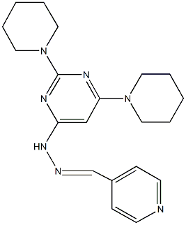 isonicotinaldehyde [2,6-di(1-piperidinyl)-4-pyrimidinyl]hydrazone Struktur