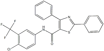 N-[4-chloro-3-(trifluoromethyl)phenyl]-2,4-diphenyl-1,3-thiazole-5-carboxamide Struktur