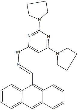 9-anthracenecarbaldehyde [2,6-di(1-pyrrolidinyl)-4-pyrimidinyl]hydrazone Struktur