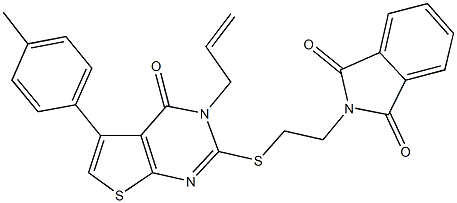 2-(2-{[3-allyl-5-(4-methylphenyl)-4-oxo-3,4-dihydrothieno[2,3-d]pyrimidin-2-yl]sulfanyl}ethyl)-1H-isoindole-1,3(2H)-dione Struktur