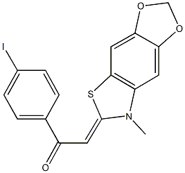 1-(4-iodophenyl)-2-(7-methyl[1,3]dioxolo[4,5-f][1,3]benzothiazol-6(7H)-ylidene)ethanone Struktur