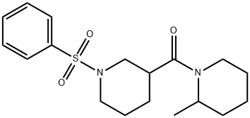 2-methyl-1-{[1-(phenylsulfonyl)-3-piperidinyl]carbonyl}piperidine Struktur