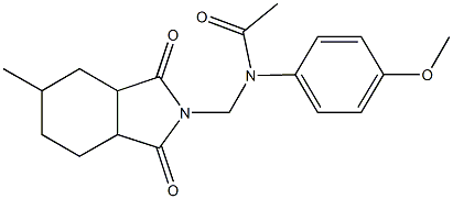 N-(4-methoxyphenyl)-N-[(5-methyl-1,3-dioxooctahydro-2H-isoindol-2-yl)methyl]acetamide Struktur