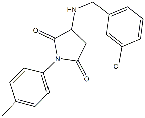 3-[(3-chlorobenzyl)amino]-1-(4-methylphenyl)-2,5-pyrrolidinedione Struktur