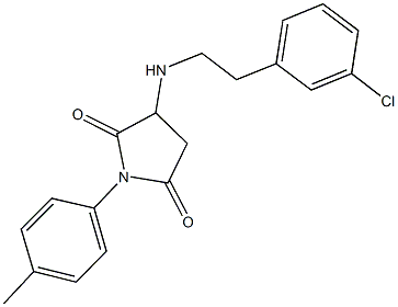 3-{[2-(3-chlorophenyl)ethyl]amino}-1-(4-methylphenyl)-2,5-pyrrolidinedione Struktur