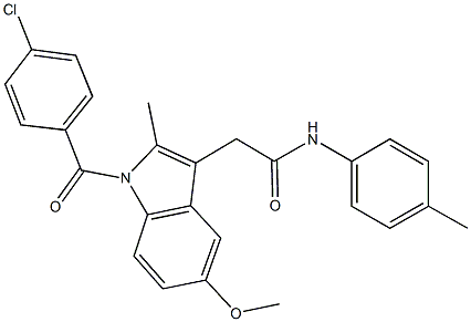 2-[1-(4-chlorobenzoyl)-5-methoxy-2-methyl-1H-indol-3-yl]-N-(4-methylphenyl)acetamide Struktur