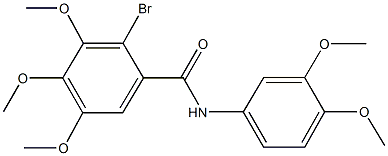 2-bromo-N-(3,4-dimethoxyphenyl)-3,4,5-trimethoxybenzamide Struktur