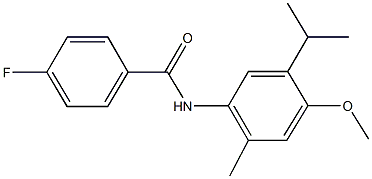 4-fluoro-N-(5-isopropyl-4-methoxy-2-methylphenyl)benzamide Struktur