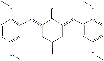 2,6-bis(2,5-dimethoxybenzylidene)-4-methylcyclohexanone Struktur