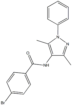 4-bromo-N-(3,5-dimethyl-1-phenyl-1H-pyrazol-4-yl)benzamide Struktur