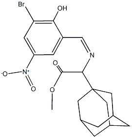 methyl 1-adamantyl({3-bromo-2-hydroxy-5-nitrobenzylidene}amino)acetate Struktur