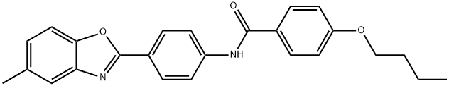 4-butoxy-N-[4-(5-methyl-1,3-benzoxazol-2-yl)phenyl]benzamide Struktur