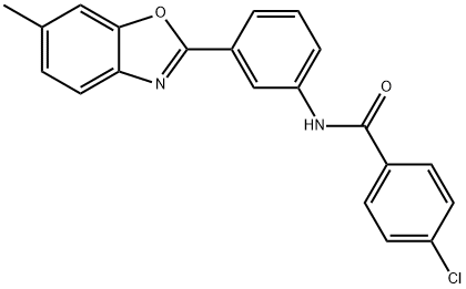 4-chloro-N-[3-(6-methyl-1,3-benzoxazol-2-yl)phenyl]benzamide Struktur