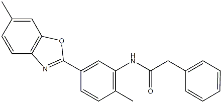 N-[2-methyl-5-(6-methyl-1,3-benzoxazol-2-yl)phenyl]-2-phenylacetamide Struktur