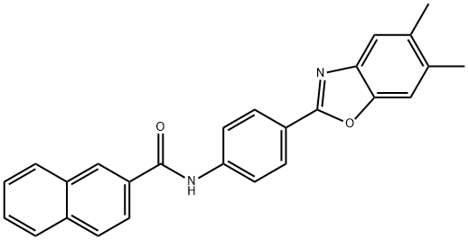 N-[4-(5,6-dimethyl-1,3-benzoxazol-2-yl)phenyl]-2-naphthamide Struktur