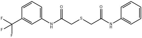 2-[(2-anilino-2-oxoethyl)sulfanyl]-N-[3-(trifluoromethyl)phenyl]acetamide Struktur