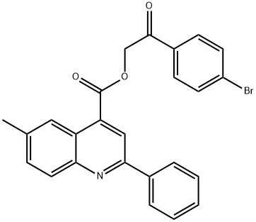 2-(4-bromophenyl)-2-oxoethyl 6-methyl-2-phenyl-4-quinolinecarboxylate Struktur