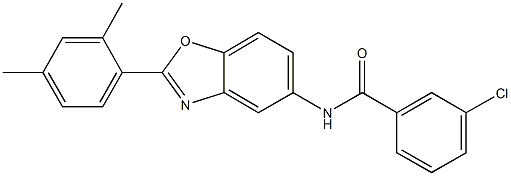 3-chloro-N-[2-(2,4-dimethylphenyl)-1,3-benzoxazol-5-yl]benzamide Struktur