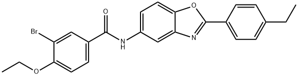 3-bromo-4-ethoxy-N-[2-(4-ethylphenyl)-1,3-benzoxazol-5-yl]benzamide Struktur