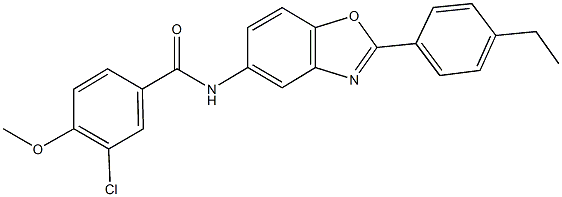 3-chloro-N-[2-(4-ethylphenyl)-1,3-benzoxazol-5-yl]-4-methoxybenzamide Struktur