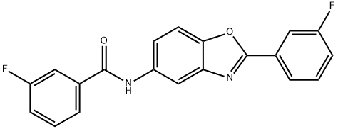 3-fluoro-N-[2-(3-fluorophenyl)-1,3-benzoxazol-5-yl]benzamide Struktur