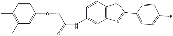 2-(3,4-dimethylphenoxy)-N-[2-(4-fluorophenyl)-1,3-benzoxazol-5-yl]acetamide Struktur