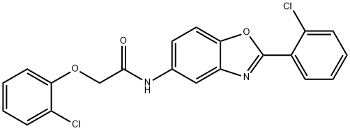 2-(2-chlorophenoxy)-N-[2-(2-chlorophenyl)-1,3-benzoxazol-5-yl]acetamide Struktur