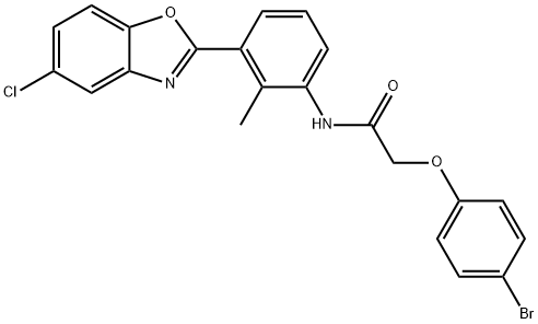 2-(4-bromophenoxy)-N-[3-(5-chloro-1,3-benzoxazol-2-yl)-2-methylphenyl]acetamide Struktur