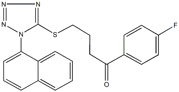 1-(4-fluorophenyl)-4-{[1-(1-naphthyl)-1H-tetraazol-5-yl]sulfanyl}-1-butanone Struktur