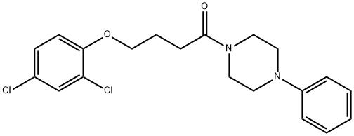 1-[4-(2,4-dichlorophenoxy)butanoyl]-4-phenylpiperazine Struktur