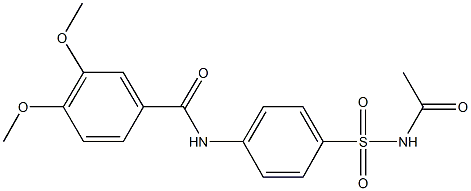 N-{4-[(acetylamino)sulfonyl]phenyl}-3,4-dimethoxybenzamide Struktur