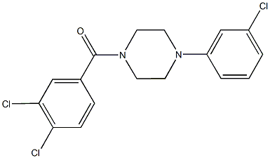 1-(3-chlorophenyl)-4-(3,4-dichlorobenzoyl)piperazine Struktur