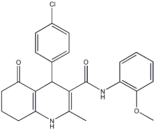 4-(4-chlorophenyl)-N-(2-methoxyphenyl)-2-methyl-5-oxo-1,4,5,6,7,8-hexahydro-3-quinolinecarboxamide Struktur