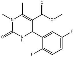 methyl 4-(2,5-difluorophenyl)-1,6-dimethyl-2-oxo-1,2,3,4-tetrahydro-5-pyrimidinecarboxylate Struktur