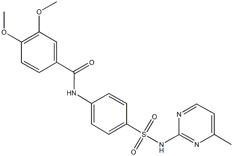 3,4-dimethoxy-N-(4-{[(4-methylpyrimidin-2-yl)amino]sulfonyl}phenyl)benzamide Struktur