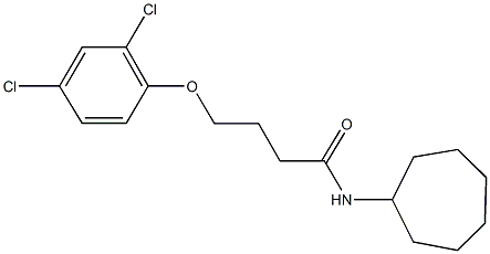 N-cycloheptyl-4-(2,4-dichlorophenoxy)butanamide Struktur