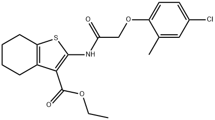 ethyl 2-{[(4-chloro-2-methylphenoxy)acetyl]amino}-4,5,6,7-tetrahydro-1-benzothiophene-3-carboxylate Struktur