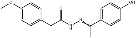 N'-[1-(4-hydroxyphenyl)ethylidene]-2-(4-methoxyphenyl)acetohydrazide Struktur