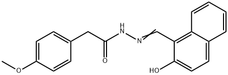 N'-[(2-hydroxy-1-naphthyl)methylene]-2-(4-methoxyphenyl)acetohydrazide Struktur