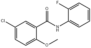 5-chloro-N-(2-fluorophenyl)-2-methoxybenzamide Struktur