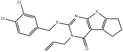 3-allyl-2-[(3,4-dichlorobenzyl)sulfanyl]-3,5,6,7-tetrahydro-4H-cyclopenta[4,5]thieno[2,3-d]pyrimidin-4-one Struktur