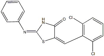 5-(2,6-dichlorobenzylidene)-2-(phenylimino)-1,3-thiazolidin-4-one Struktur