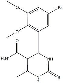 4-(5-bromo-2,3-dimethoxyphenyl)-6-methyl-2-thioxo-1,2,3,4-tetrahydro-5-pyrimidinecarboxamide Struktur