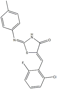 5-(2-chloro-6-fluorobenzylidene)-2-[(4-methylphenyl)imino]-1,3-thiazolidin-4-one Struktur