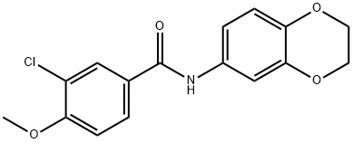 3-chloro-N-(2,3-dihydro-1,4-benzodioxin-6-yl)-4-methoxybenzamide Struktur