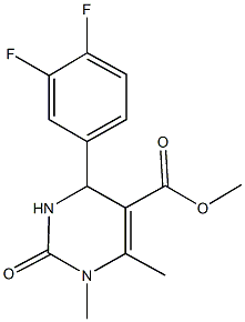 methyl 4-(3,4-difluorophenyl)-1,6-dimethyl-2-oxo-1,2,3,4-tetrahydropyrimidine-5-carboxylate Struktur